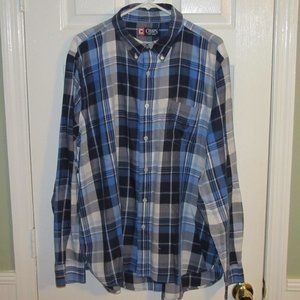 Chaps Men's Button Up Long Sleeved Shirt- XXL